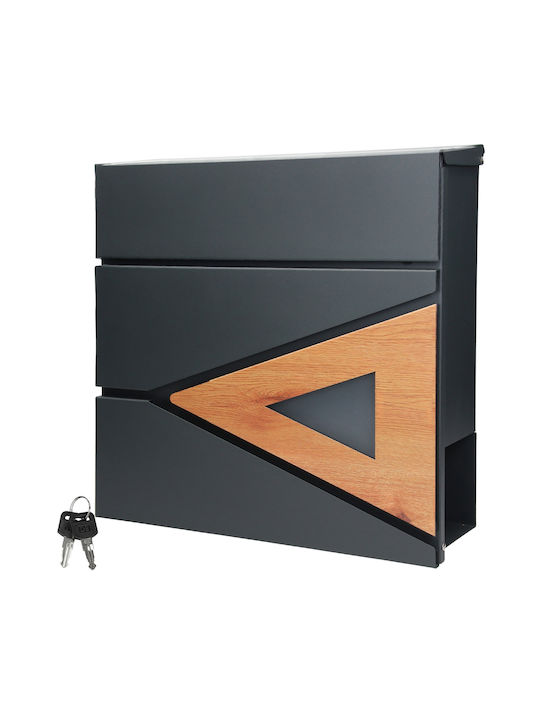 ML-Design Cutie Poștală pentru Exterior Metalic în Culoarea Gri 37x36.5x11cm