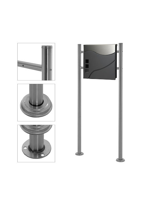 ECD Germany Outdoor Mailbox Inox in Gray Color 23x17cm