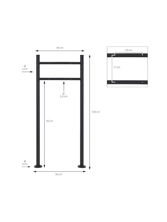 ML-Design Γραμματοκιβώτιο Εξωτερικού Χώρου Inox σε Γκρι Χρώμα 37x37x11cm