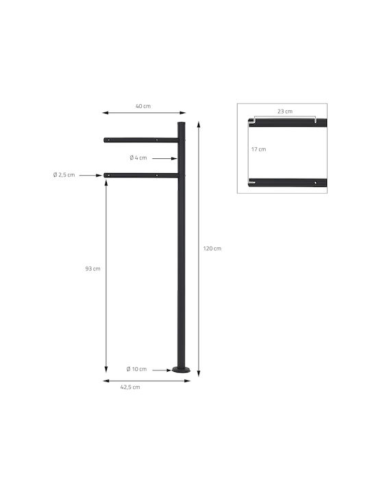 ML-Design Outdoor Mailbox Inox in Gray Color 37x37x11cm