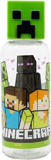 Stor Sticlă Pentru Copii Minecraft Plastic Verde 560ml Figurină 3D Minecraft