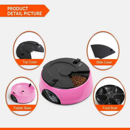 Pet Feeder Автоматичен Хранилка от ABS пластмаса за Куче & Котка с Основа 600мл 22см в Жълт Цвят