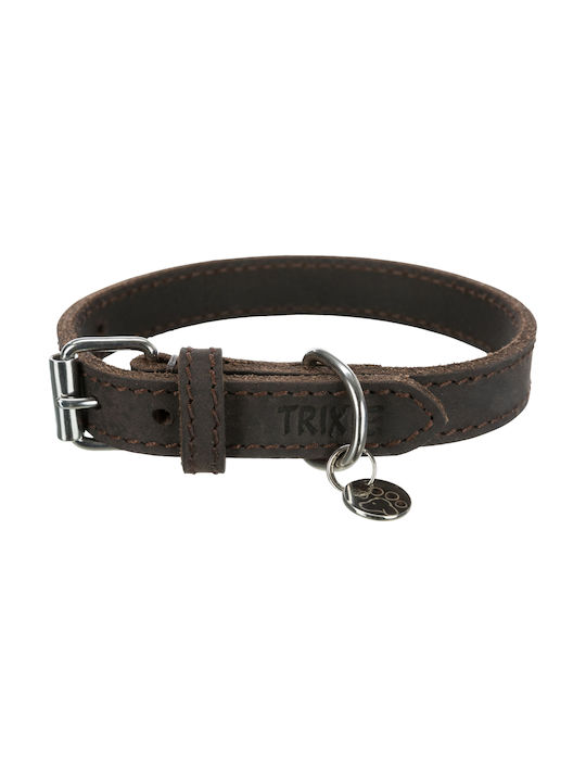 Trixie Rustic Dog Collar Leather in Brown color Large / Medium 25mm x 42 - 48cm