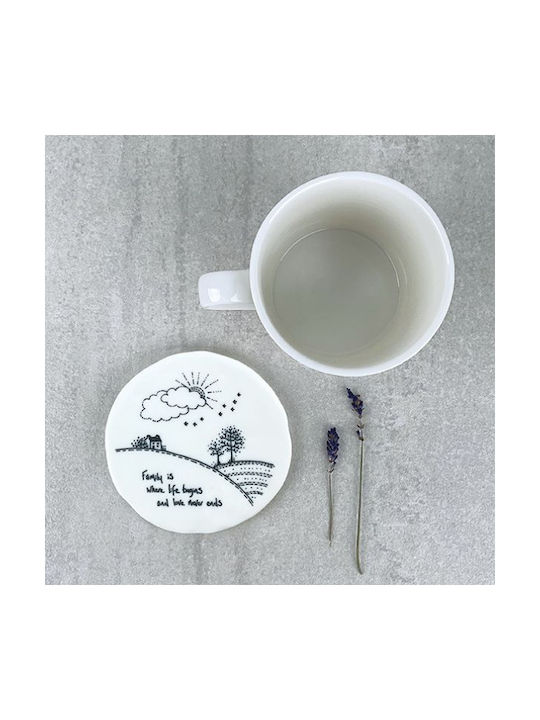 Synchronia Round Coaster Ceramic White 9.8cm