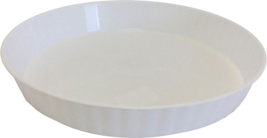 Atmosphera Ionian Round Πιάτο Γλάστρας Πλαστικό Λευκό 28x28εκ. 10.04.0120D