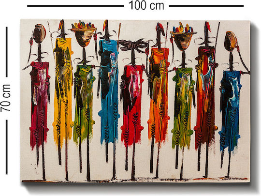 HomeMarkt Colorful African Art Πίνακας σε Καμβά 100x70cm