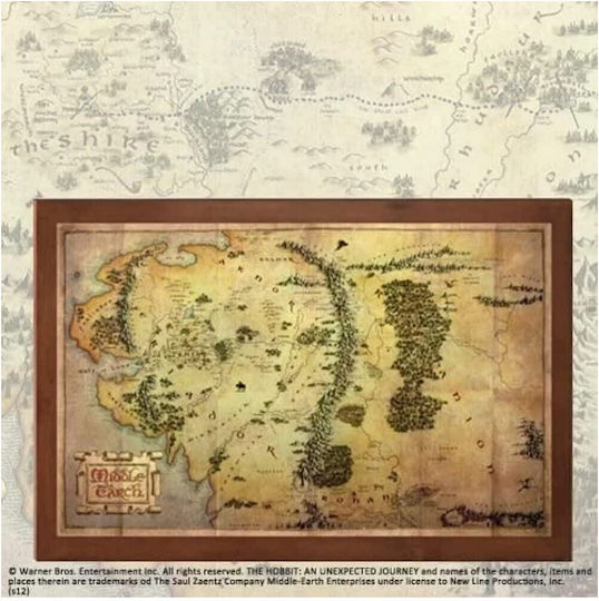 Lord Of The Rings - Middle Earth Map Πίνακας σε Καμβά 36.5x23cm