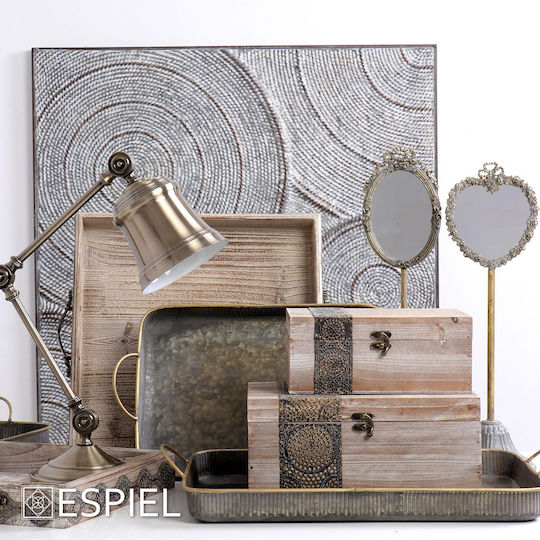 Espiel Leaves Painting Metallic 93x93cm
