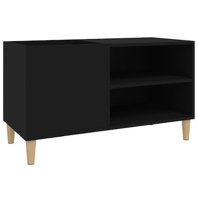 vidaXL Επεξεργασμένο Ξύλο Mobilier Hi-Fi cu 0 Rafturi Negru 38x84.5x48cm