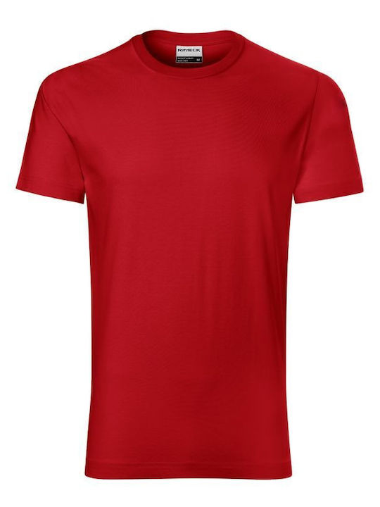 Rimeck Ανδρικό Διαφημιστικό T-shirt Κοντομάνικο σε Κόκκινο Χρώμα