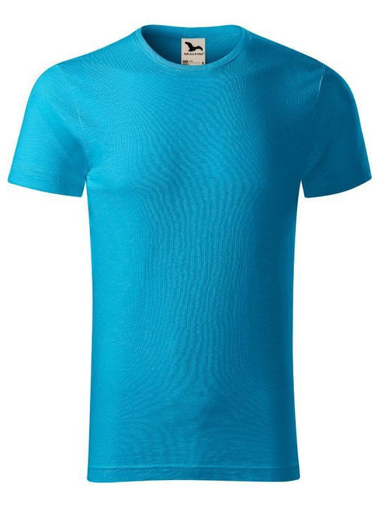 Malfini Ανδρικό Διαφημιστικό T-shirt Κοντομάνικο σε Τιρκουάζ Χρώμα