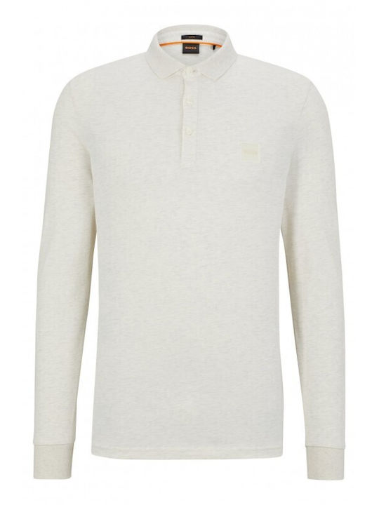 Hugo Boss JERSEY Men's Long Sleeve Sweater with Buttons Beige