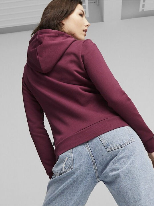 Logo Women's Sweatshirt Hooded Burgundy