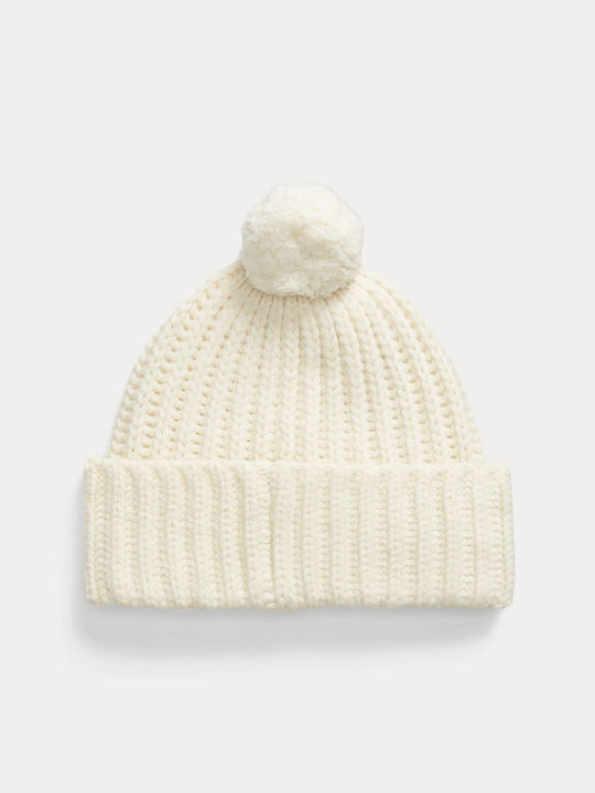 Ralph Lauren Ribbed Beanie Cap White