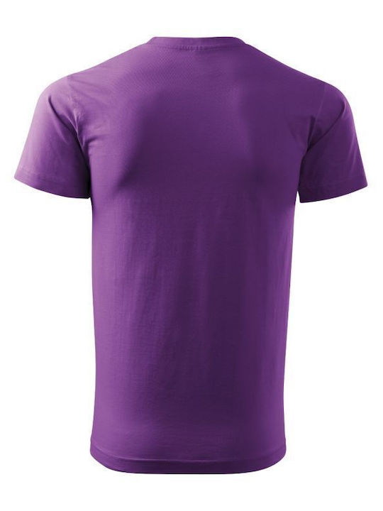 Malfini Ανδρικό Διαφημιστικό T-shirt Κοντομάνικο σε Μωβ Χρώμα