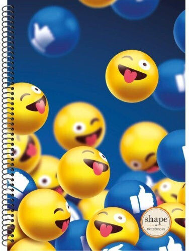 Shape Notebooks Caiet Școlar Cu Spirală Cu Dungi B5 90 Foi De Hârtie 3 Separatoare (Desene Și Modele Diverse)