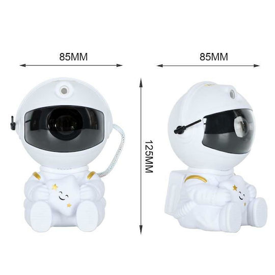 XO Παιδικό Φωτιστικό Projector Astronaut Sky με Προβολή Αστεριών Λευκό 8.5x5x7.6εκ.