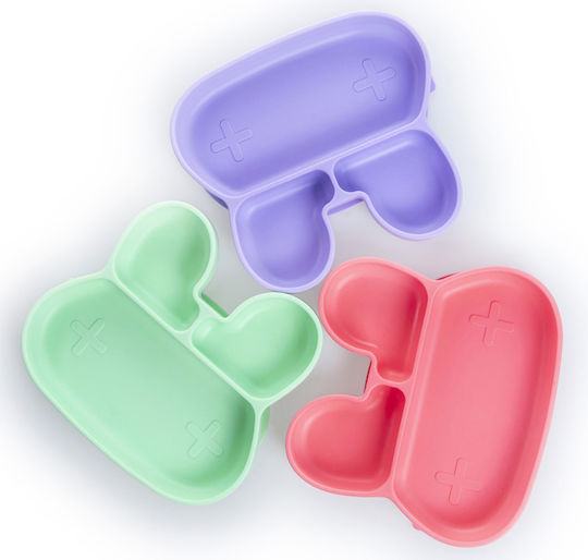 Baby Wise Baby Food Plate Bunny made of Silicone Purple