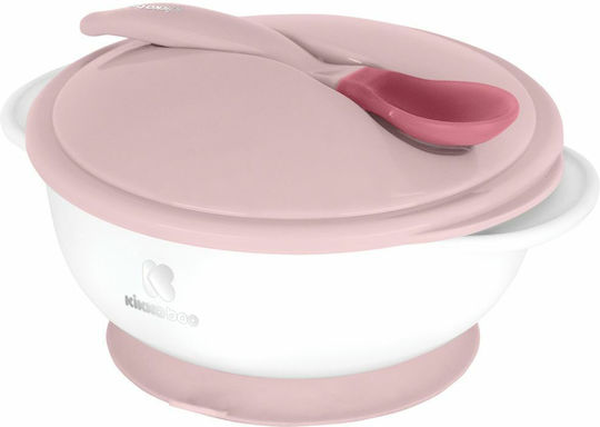 Kikka Boo Παιδικό Σετ Φαγητοδοχείου Heat Sensing Spoon από Πλαστικό Ροζ 2τμχ