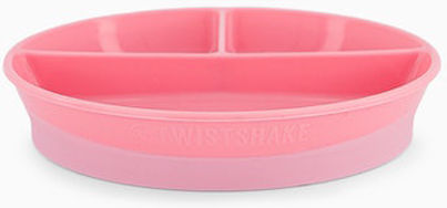 Twistshake Baby Food Plate Divided Plate made of Plastic Pink