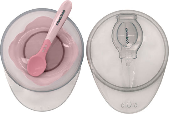 Kikka Boo Baby Food Container Set Suction made of Plastic Pink