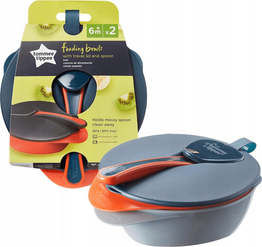 Tommee Tippee Baby Food Bowl Easy Scoop Bowl made of Plastic Black 2pcs
