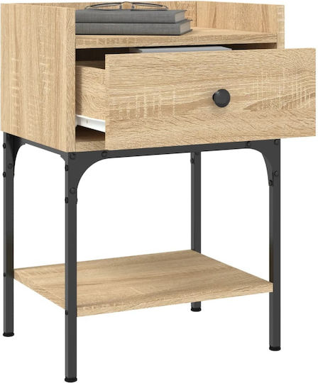 Ξύλινα Bedside Tables with Metallic Legs 2pcs 40.5x31x60cm