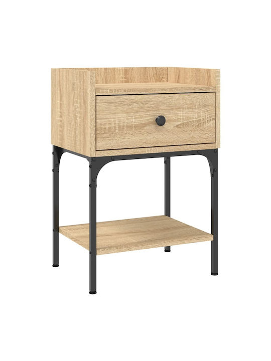 Nachttische Metall Sonoma Oak 2Stück 40.5x31x60cm
