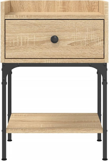Ξύλινα Bedside Tables with Metallic Legs 2pcs 40.5x31x60cm