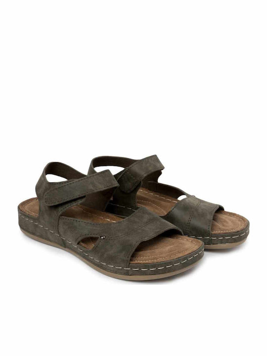 Flache Sandalen für Damen Anatomisch in Khaki Farbe