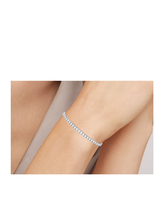 Papadopoulos Gold Women's Bracelet Riviera made of White gold 14K