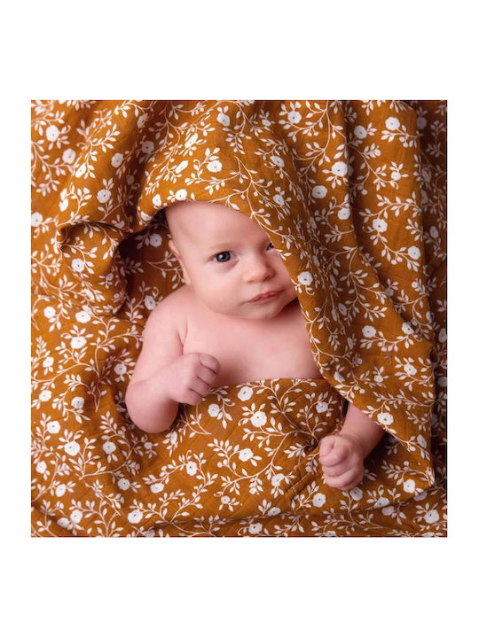 A Little Lovely Company Muslin Swaddle Wrap Beige 120x120cm.