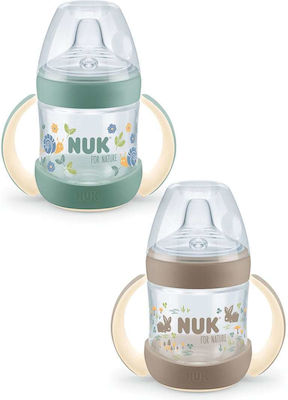 Nuk Nature Lernbecher Kunststoff mit Griffen Grün für 6m+m+ 150ml