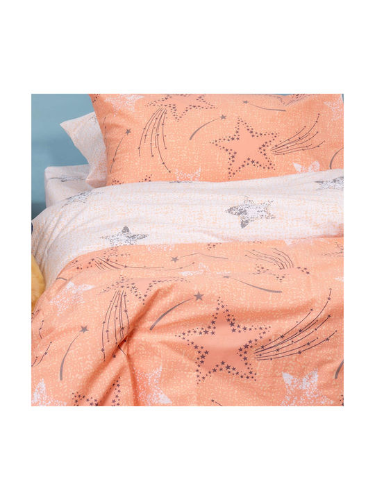 Melinen Star Girl Kids Duvet Cover Single Cotton Orange 165x245cm