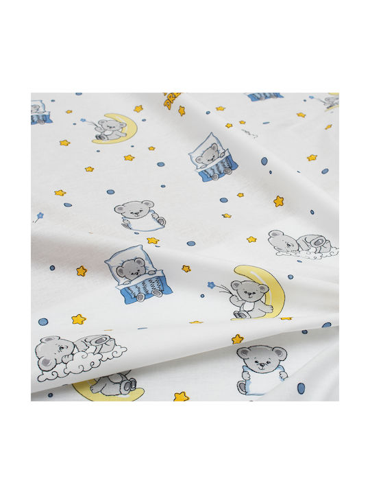 Dimcol Set Kids Duvet Cover Single with Pillowcase Cotton White-sky Blue 160x240cm
