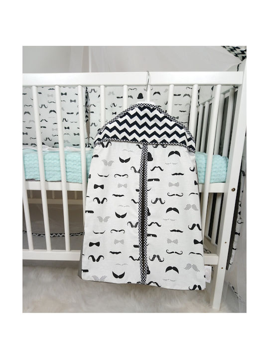 Ninna Nanna Θήκη για Πάνες Moustache Λευκό 42x55cm
