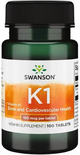 Swanson Vitamin K-1 Βιταμίνη για την Υγεία των Οστών 100mcg 100 ταμπλέτες