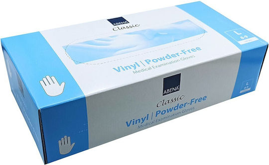 Abena Handschuhe aus Vinyl Puderfrei in Transparent Farbe 100Stück