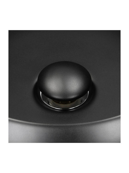ML-Design Montat pe perete Deasupra Blatului Chiuvetă Ceramică 33.5x25.5x13cm Negru