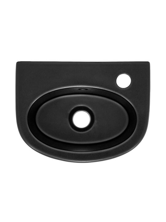 ML-Design Montat pe perete Deasupra Blatului Chiuvetă Ceramică 33.5x25.5x13cm Negru