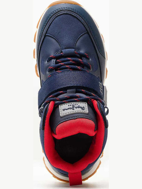 Peak Offroad Παιδικά Sneakers High με Σκρατς Μπλε
