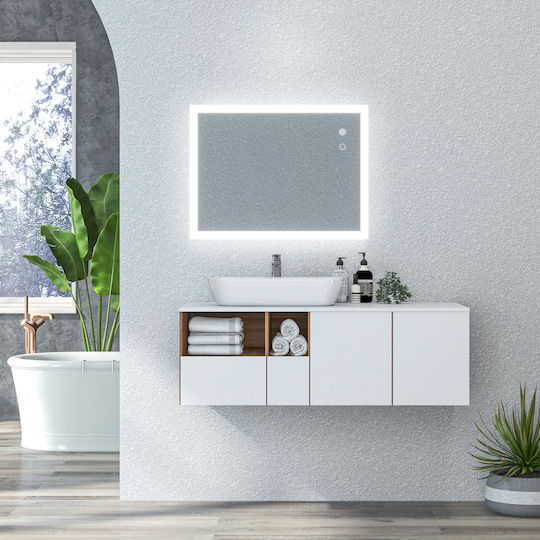 Kleankin Правоъгълена Банско Огледало LED 80x60см