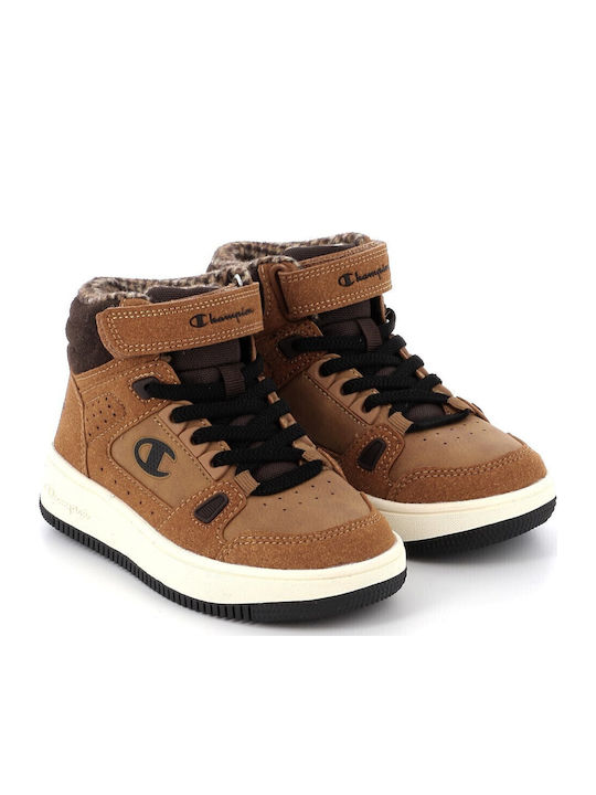 Rebound Παιδικά Sneakers High με Σκρατς Καφέ