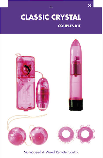 XR Me You Us Classic Crystal Κλασικός Δονητής Couples Kit Ροζ
