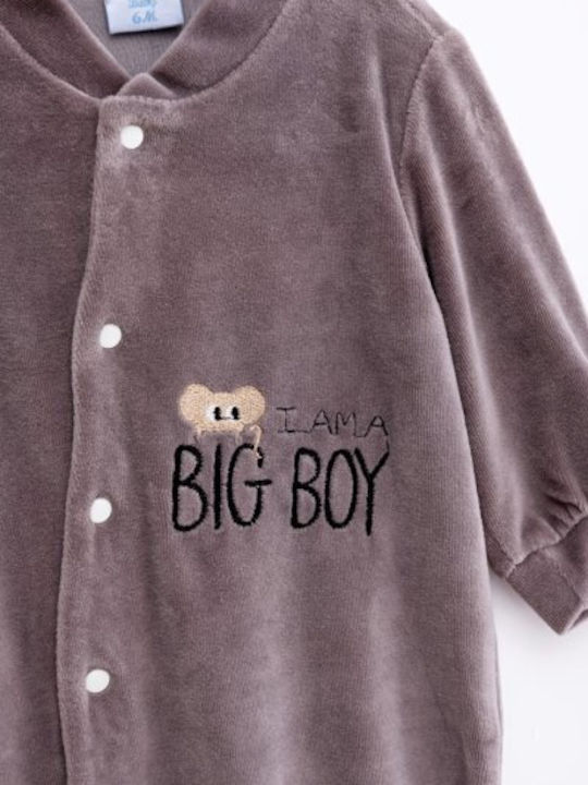 Funky Baby Bodysuit Set Long-Sleeved Velvet Gray