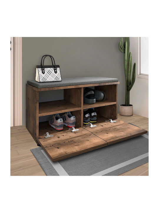 Twain Wooden Shoe Organizer Brown 80x35x42cm