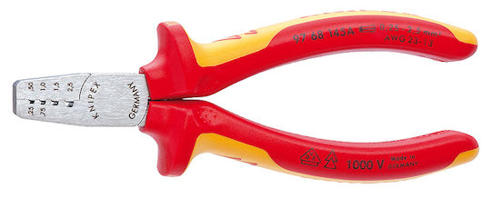 Knipex Crimping Pliers For Cross-Section 0.25 - 2.5mm² With Insulation Length 145mm