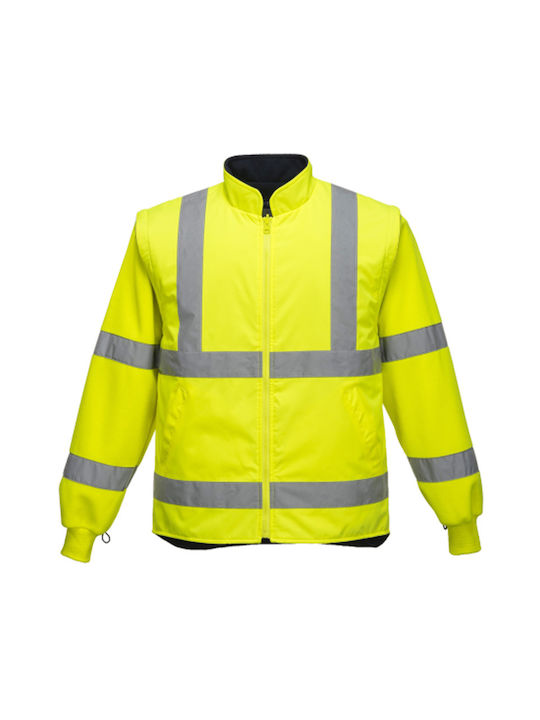 Portwest Work Jackets Reflective with Hood Yellow