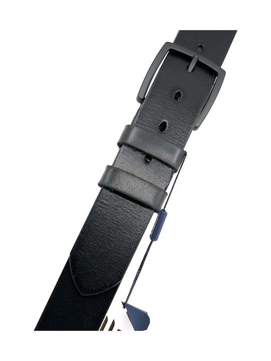 Wide Men's Belt Leather Black