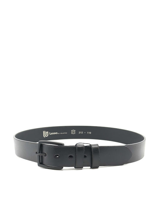 Wide Men's Belt Leather Black